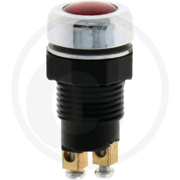 Controlelampje met aluminium ring, rood