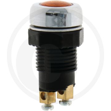 Controlelampje met aluminium ring, geel