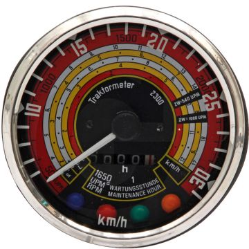 Tractormeter Ø 115 mm, 30 km/u, 2500 omw./min.