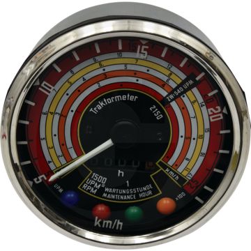 Tractormeter Ø 115 mm, 25 km/u, 2500 omw./min.