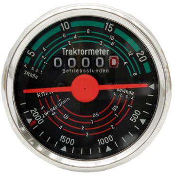 Tractormeter (Draairichting rechts 20 km/h Inbouwmaat Ø: 80 mm)
