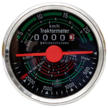 Tractormeter (Draairichting rechts 20 km/h Inbouwmaat Ø: 80 mm)