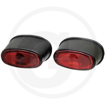 Achterlichtenset (met remlicht, 1x zonder en 1x met kentekenverlichting)
