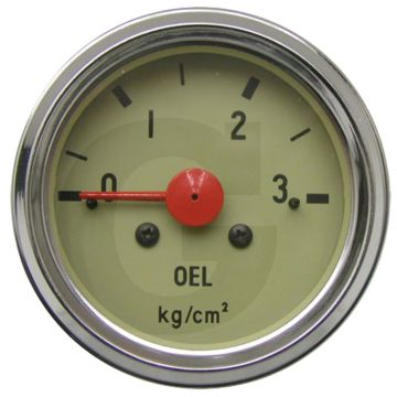 Oliedrukmeter (mechanisch, inbouwmaat 60 mm 0 - 3 bar)