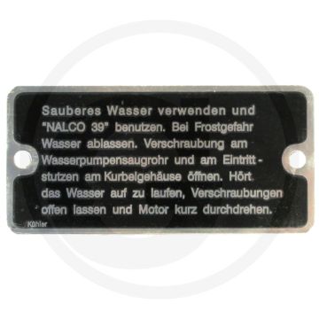 Radiateurplaatje - Passend voor Hanomag R 45, R 55, R 450...