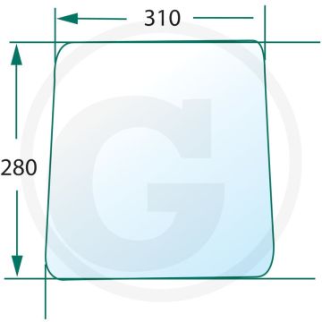 Zijruit onder, getint - Trekkertype: Trac 700-1100, schakeling aan zijkant