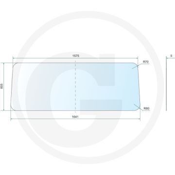 Voorruit U 407, U 417 5mm 1575-1641x605mm