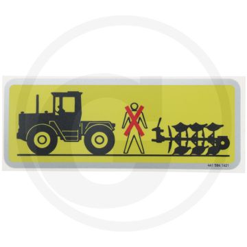 Sticker - Waarschuwing ploeg, Trac 700, 800, 900, 1000, 1100