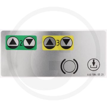 Sticker (hydrauliekaansluitingen achter)