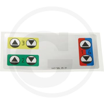 Sticker (hydrauliekaansluitingen voor, nieuwe uitvoering)