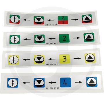 Sticker (bediening hydraulische ventielen, nieuwe uitvoering)