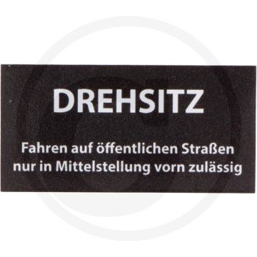 Sticker - Verdraaibare zitting, Trac 1300, 1400, 1500, 1600, 1800