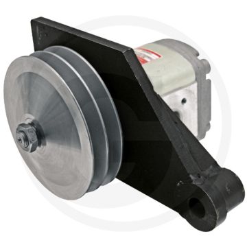 Hydrauliekpomp (met houder en poelie, aanpassing van de hydrauliekslang, draairichting links)