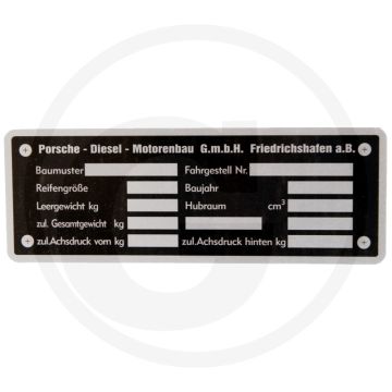 Typeplaatje Porsche Diesel, Afb. nr. 3