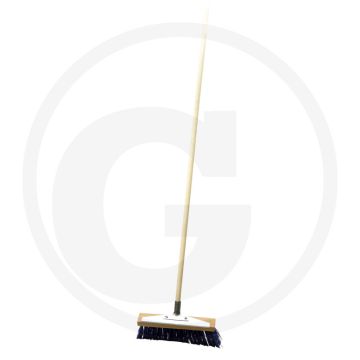 Sneeuwbezem 350mm breed, met blauwe borstel en schraper
