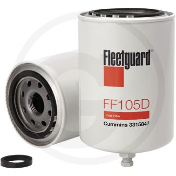 Fleetguard Brandstoffilter FF105D, Ø 92,96 mm, Hoogte 153,01 mm, Draad 1-14 UNS-2B