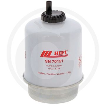 HIFI Brandstofvoorfilter - Buiten-Ø 84mm, Hoogte 138mm, D7 3/8"-16UNF