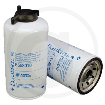Donaldson Brandstoffilter P558010, Opschroeven, 93mm Ø, 193.2mm L, 3.79 l/min, Twist&Drain™