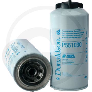 Donaldson Brandstoffilter P551030, Opschroeven, 107,3mm Ø, 243,8mm L, 7.58 l/min, Twist&Drain™