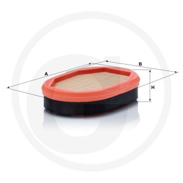 MANN FILTER Luchtfilter - Buiten-Ø 208mm, Binnen-Ø 141mm, Lengte 208mm