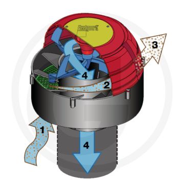 Fleetguard Voorfilter lucht, Inlaat Ø 102 mm, Filterprestaties 2,83-7,79 m³/min