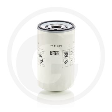 MANN FILTER Motoroliefilter W1168/6 Hoogte 187mm Draad 1 1/8"-16 UN-2B