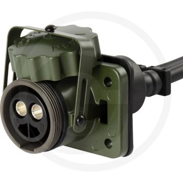 Stekkerdoos 24V IPX7 2-polig 2m kabel