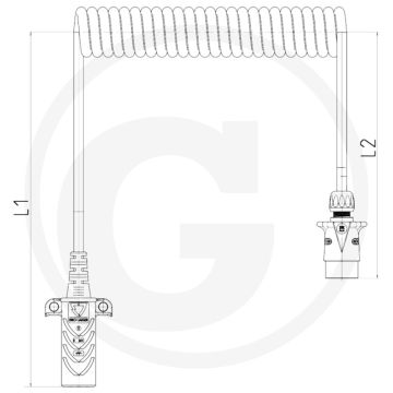 Adapter Elektrowendel ISO1724 / SAE J560, 12V, 3m, PUR, 7-polig