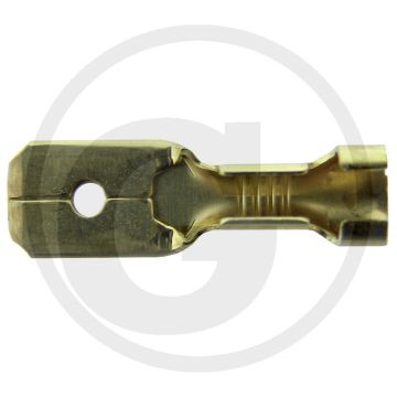Vlakstekker 6,3x0,8 mm vertind messing met vergrendelingslipje
