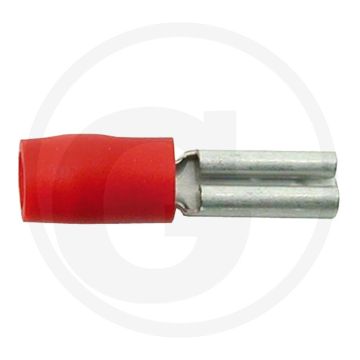 Vlakstekkerhulzen rood 2,8 mm vertind messing gedeeltelijk geïsoleerd 0,5-1,0 mm²