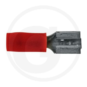Vlakstekkerhulzen rood 4,8 mm gedeeltelijk geïsoleerd 0,5-1,0 mm²