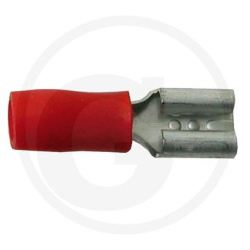 Vlakstekkerhulzen 4,8x0,8 rood 0,5-1,0mm² gedeeltelijk geïsoleerd