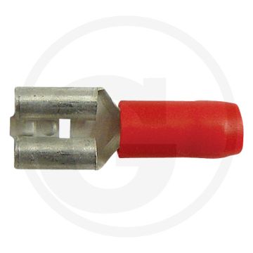 Vlakstekkerhulzen 6,3x0,8mm rood 0,5-1,0mm² gedeeltelijk geïsoleerd