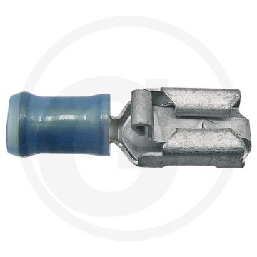 Vlakstekkerhulzen 6,3x0,8 mm blauw 1,5-2,5 mm² gedeeltelijk geïsoleerd