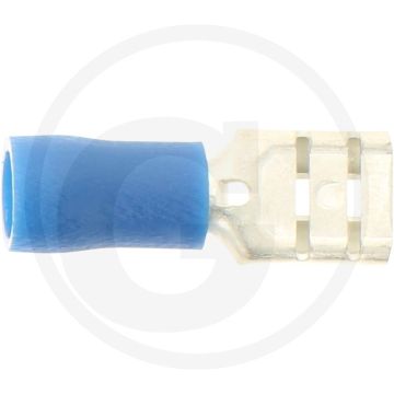 Vlakstekkerhulzen 6,3x0,8 mm blauw voor kabels 1,5-2,5 mm² gedeeltelijk geïsoleerd