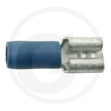 Vlakstekkerhulzen 6,3x0,8 mm blauw 1,5-2,5 mm² gedeeltelijk geïsoleerd