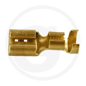 Vlakstekkerhulzen 6,3 mm messing blank voor kabels 2,5-6,0 mm²