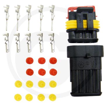 Stekkerverbinderset 4-polig IP67 1,5 mm² Tot 24V