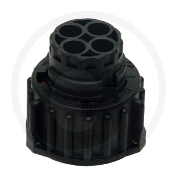 Stekkerhuis 4-polig Ø32,8mm IP69K Zwart