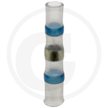 VPE10 Lötverbinder, L:35,5mm, 11,5 mm, Blauw, Transparent, met inwendige lijm