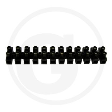 Klemrail voor doppen 12 polen, 6 mm², zwart