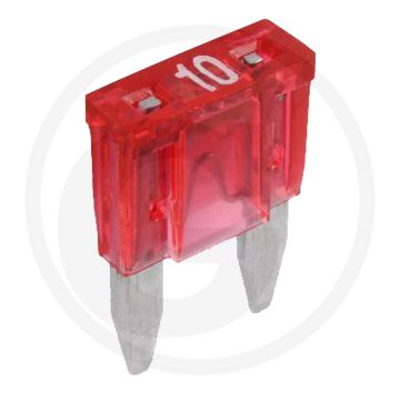 Steekzekeringen, Mini, met waarschuwings (32 volt maximaal / 10 A | rood | VPE 10 | blister)