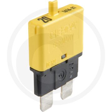 Automatische zekering, standaard (32 volt maximaal / 20 A | geel | met resetknop)