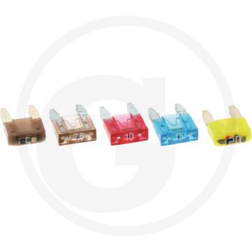 Steekzekeringen, Mini, met waarschuwings (12 volt maximaal / 5 - 20 A | VPE 5 | blister)