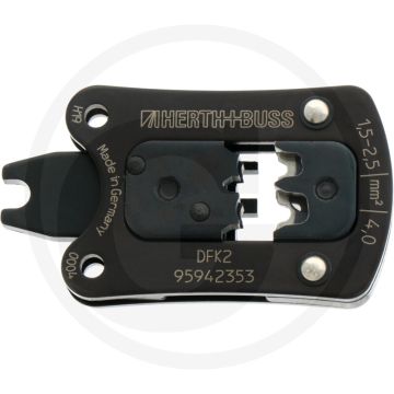 Inzetstuk voor krimptang 1,5-2,5 mm² en 4 mm² vlakstekkerhulzen