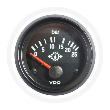 VDO Druckanzeige, el. 25 Bar - Ø52mm, 12V, Schwarz, Cockpit International
