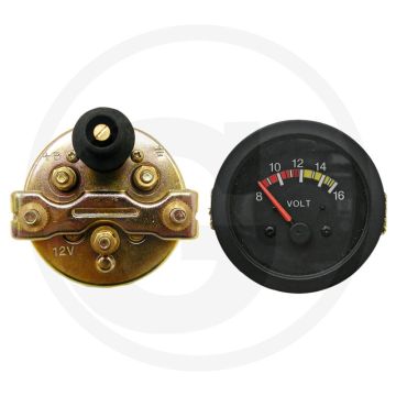 Voltmeter 8-16V Zwarte ring