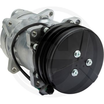 Aircocompressor 24V R134a PAG46 Poelie Ø132mm A2 Groeven EM Aansluiting