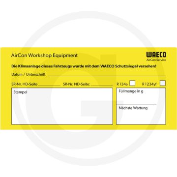 WAECO Aircoservice sticker – Voor de auto-aircoservice VPE 5 stuks