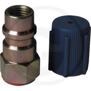 CGS Retrofit fitting 1/4 SAE - 134a (Lage druk met ventielkern en stamper, 1/4” R134a)
